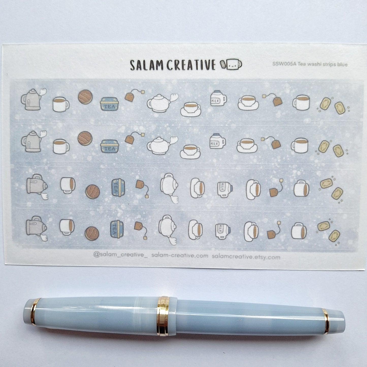 Tea washi strips
