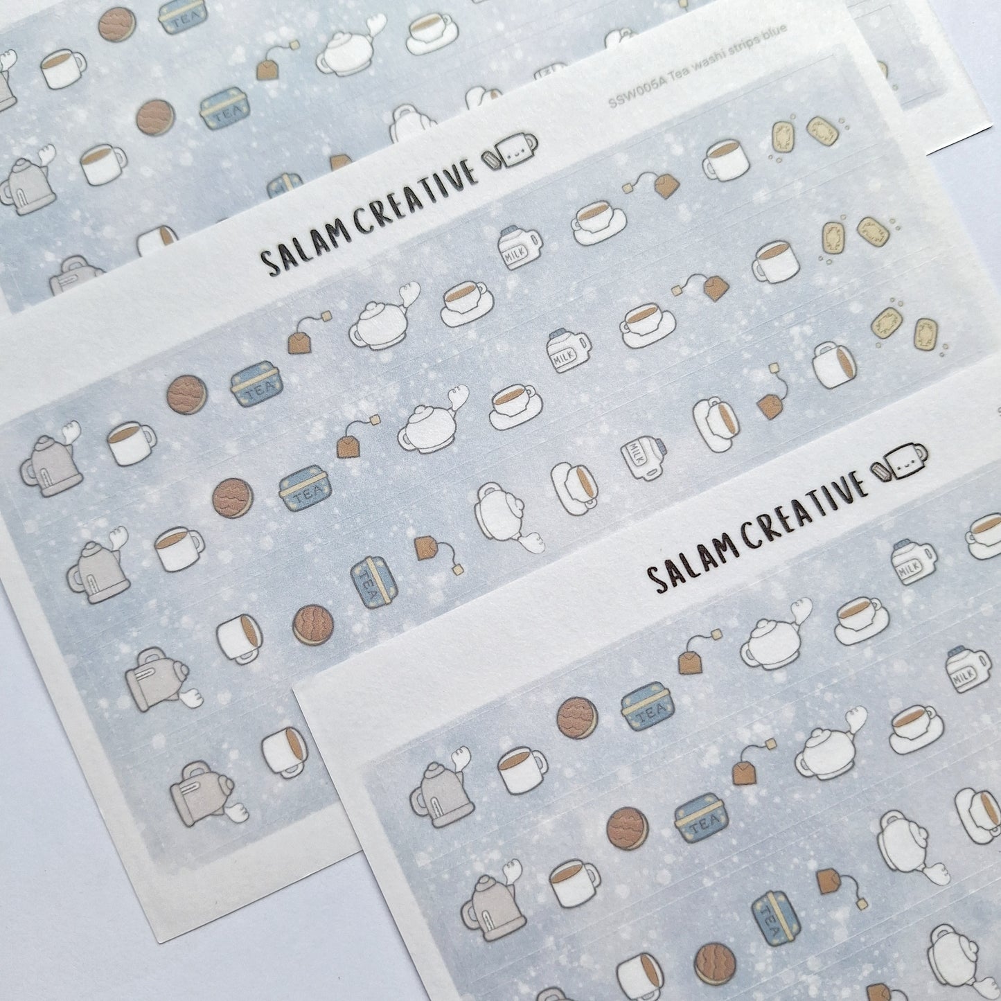 Tea washi strips