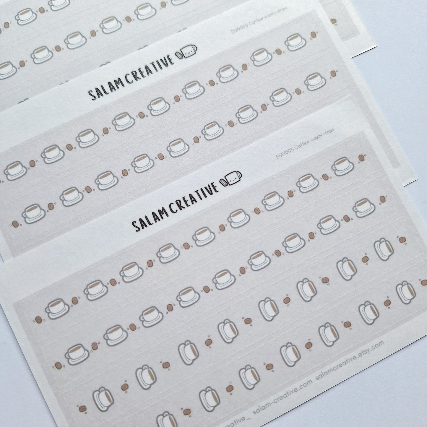 Coffee washi strips