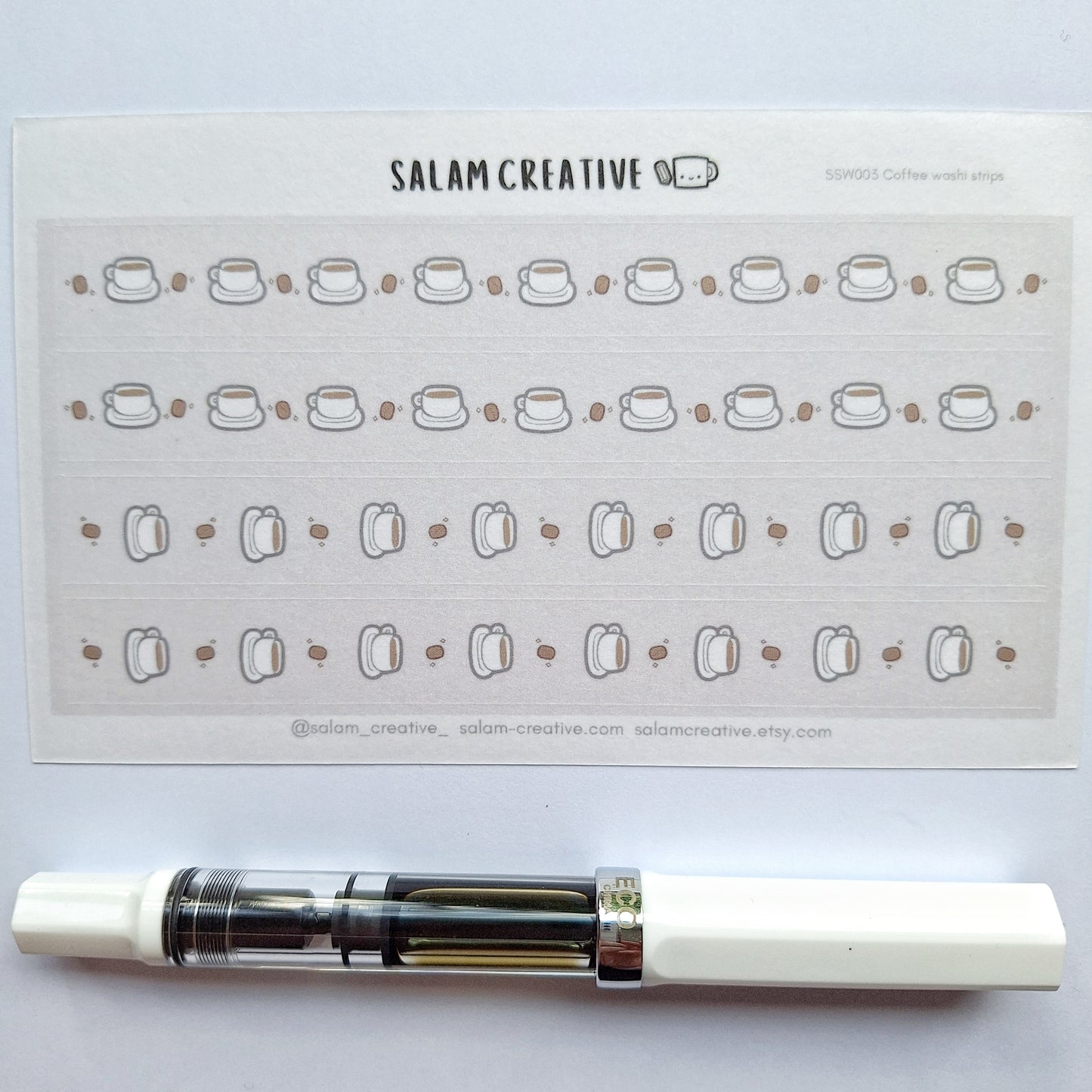 Coffee washi strips