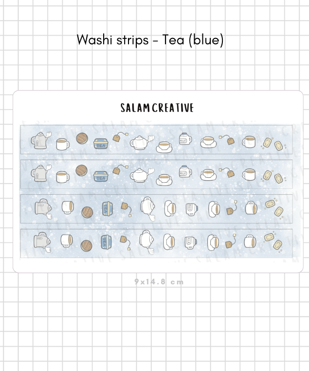 Tea washi strips