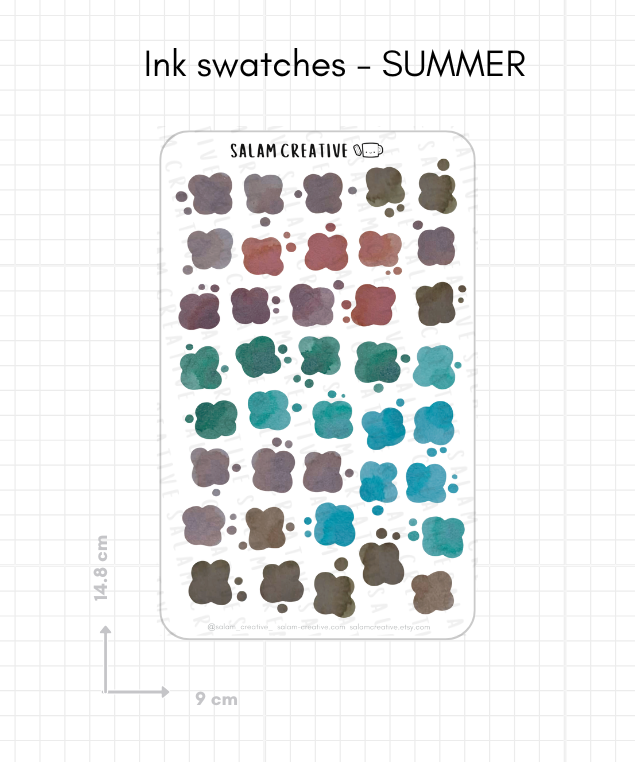 Ink swatches washi stickers