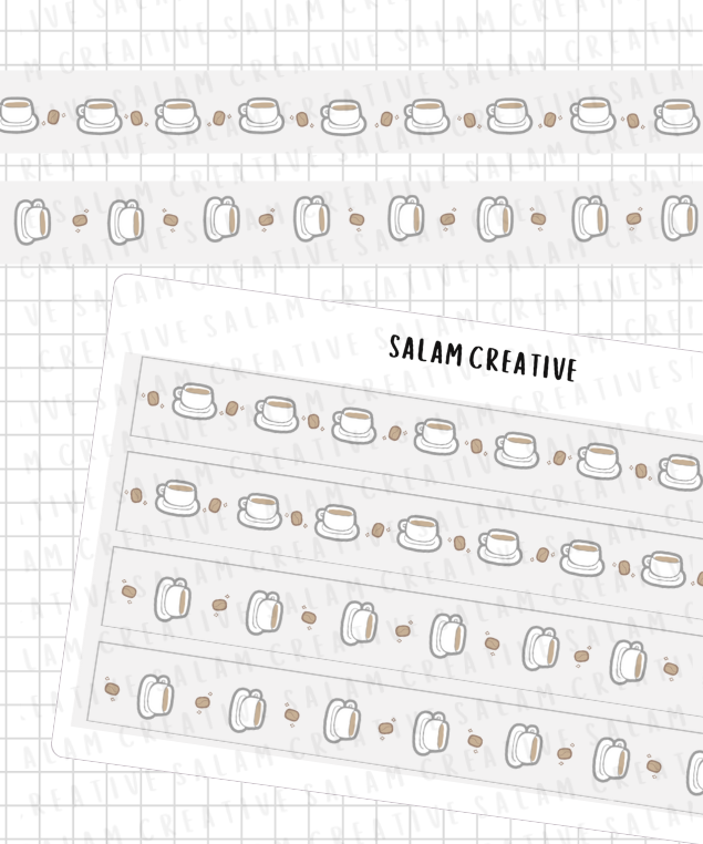 Coffee washi strips