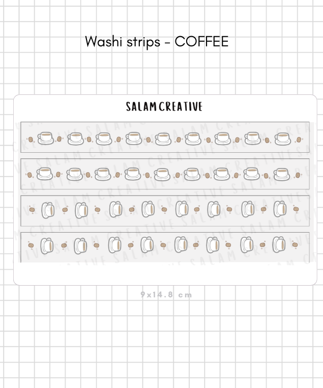 Coffee washi strips