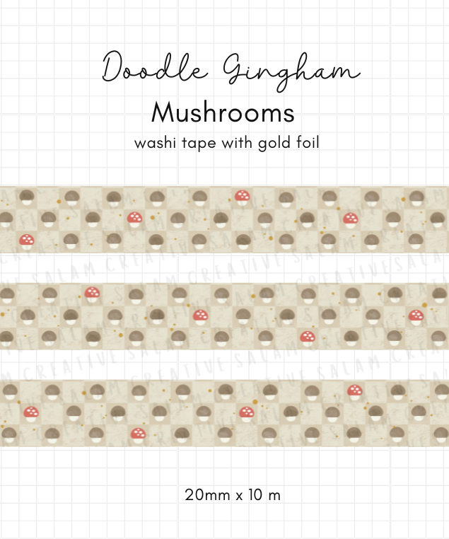 DOODLE GINGHAM washi tapes