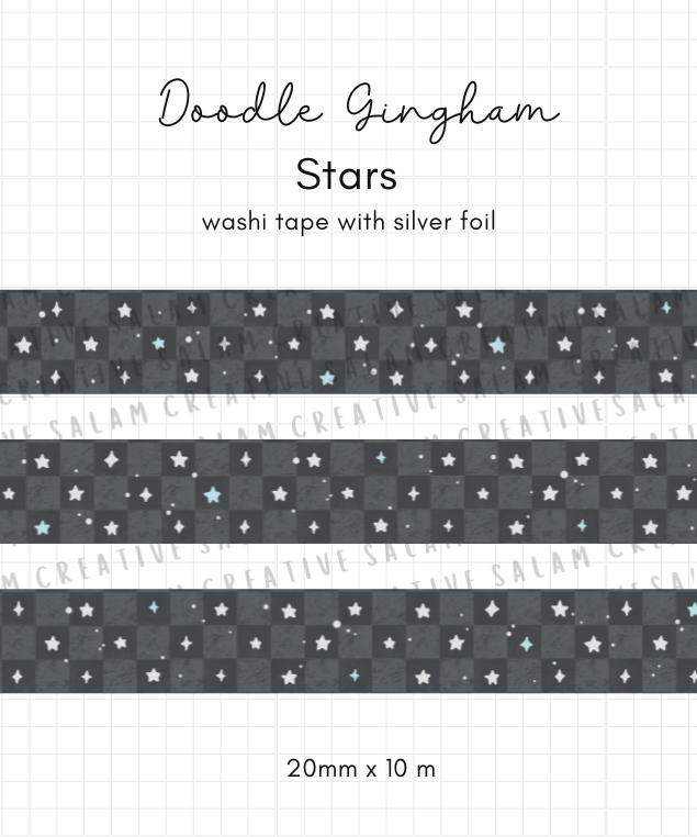 DOODLE GINGHAM washi tapes
