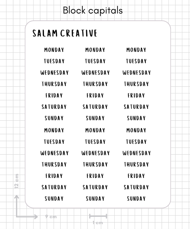 DAYS OF THE WEEK