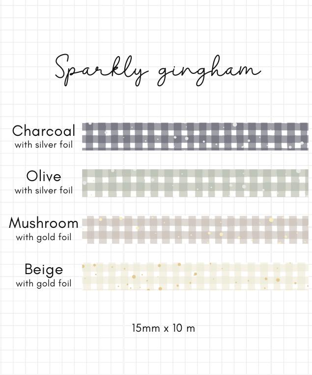 SPARKLY GINGHAM washi tapes