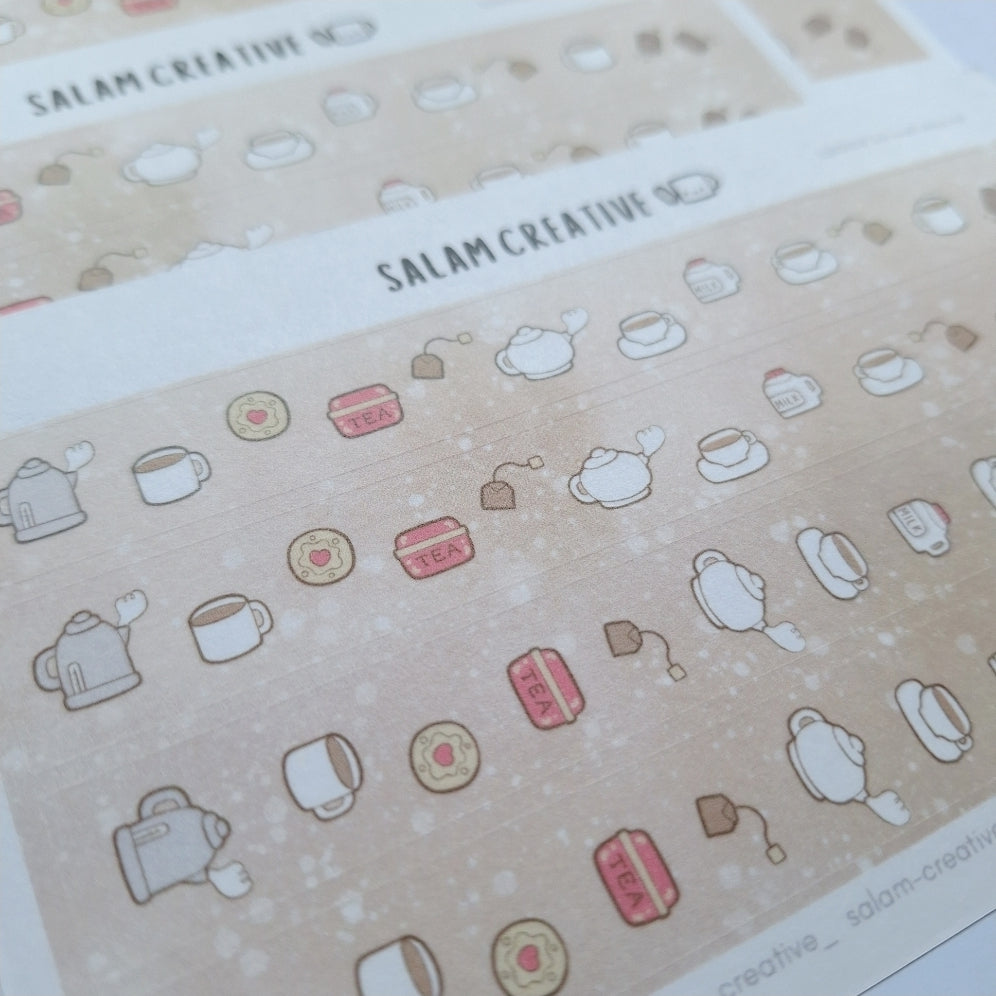 Tea washi strips