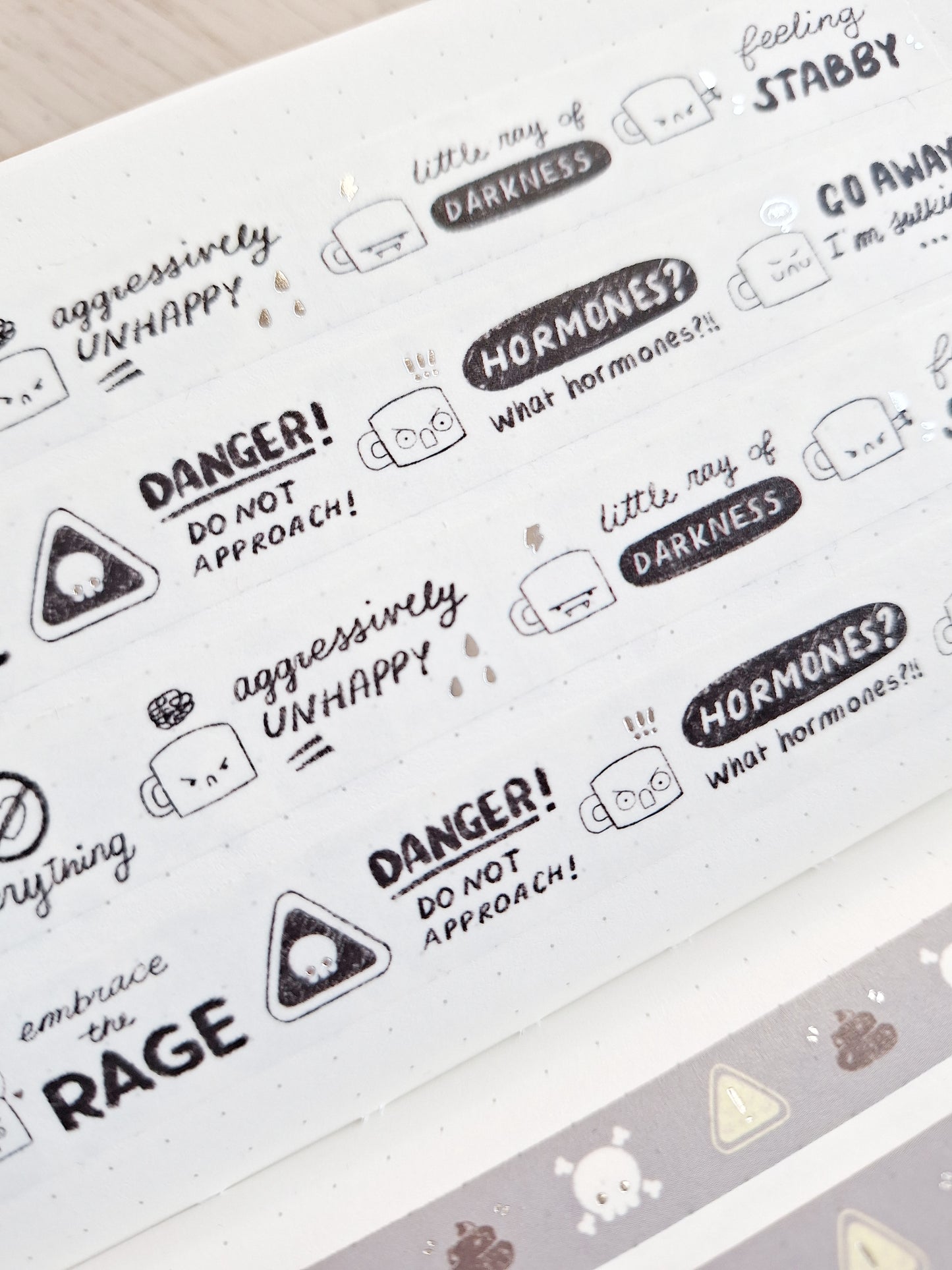 DARKNESS AND RAGE washi tape set