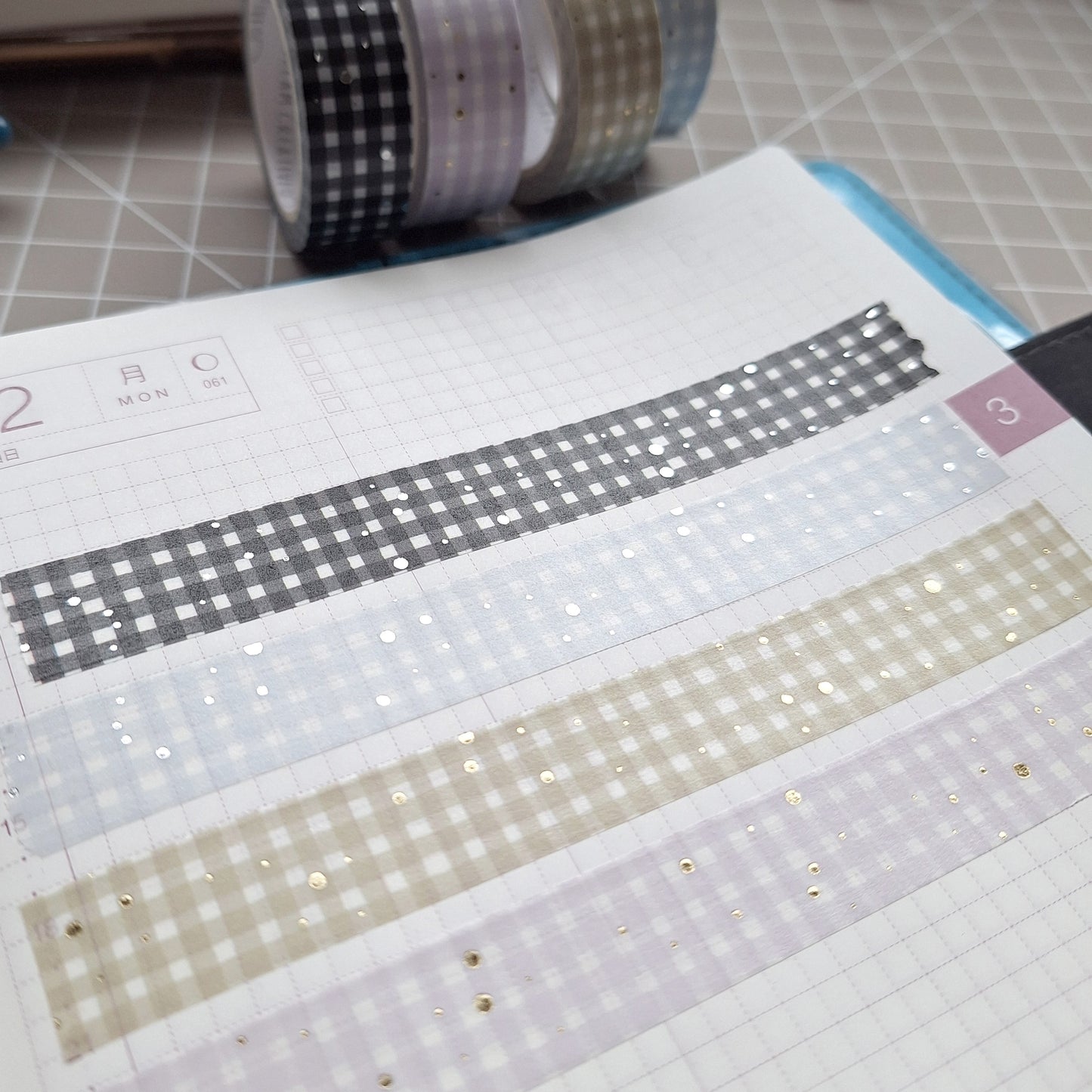 SPARKLY GINGHAM 2.0 washi tapes
