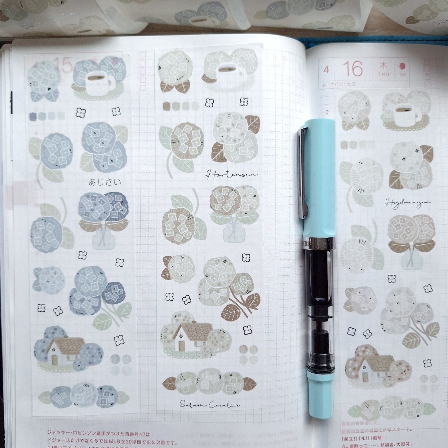 Hydrangeas washi tape