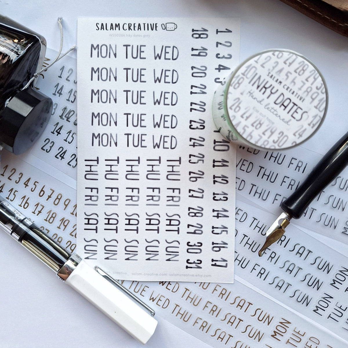 Inky dates sticker sheet