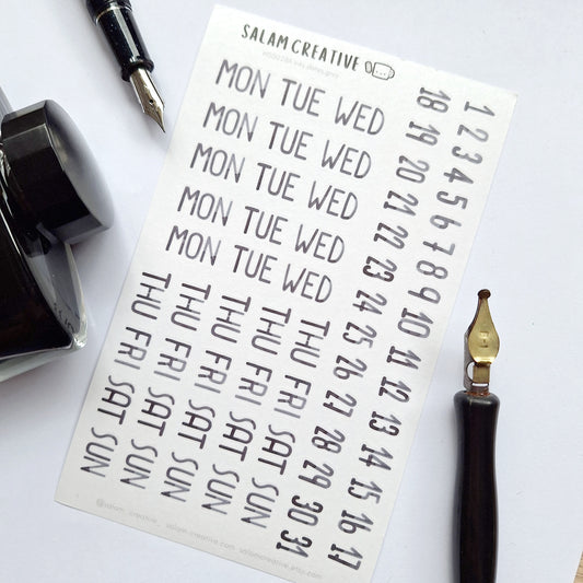 Inky dates sticker sheet