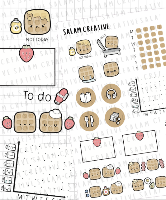 Waffles sticker kit