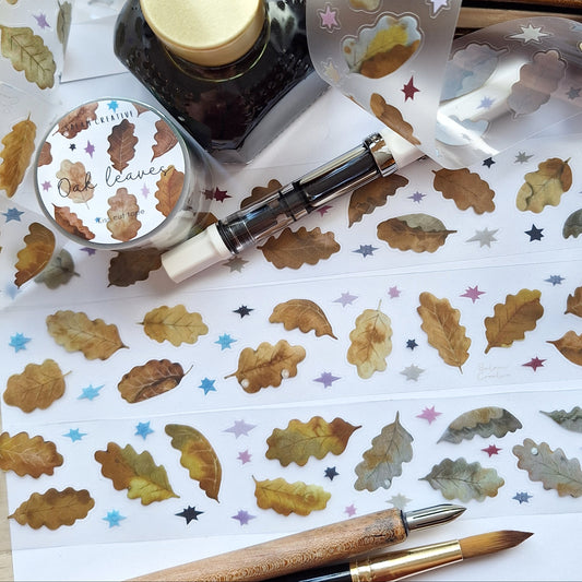 Oak leaves kiss cut PET tape