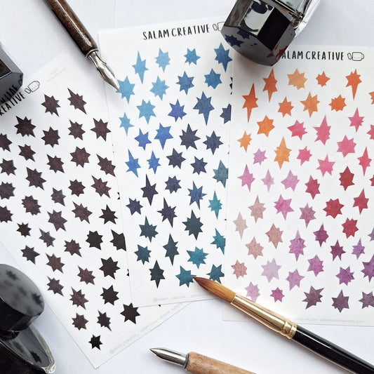 Wonky stars sticker sheets