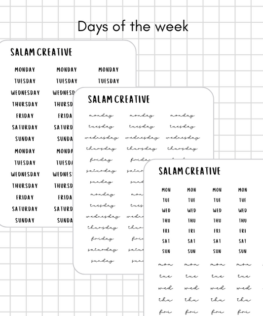 DAYS OF THE WEEK