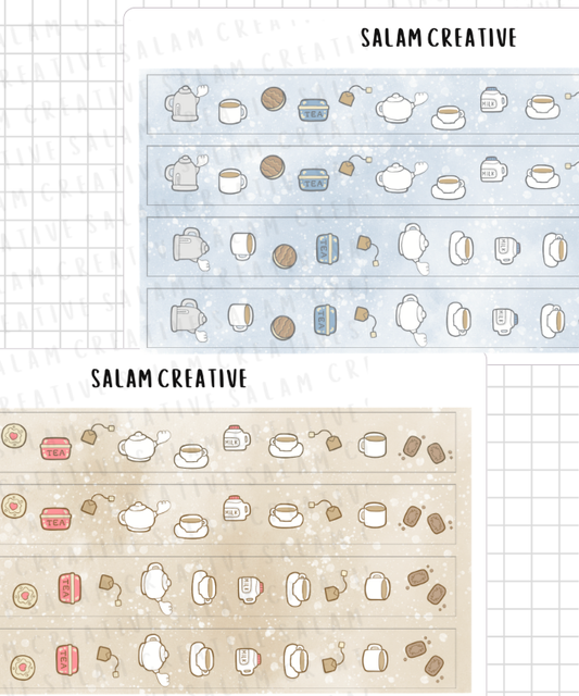 Tea washi strips