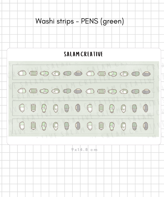 Pens washi strips