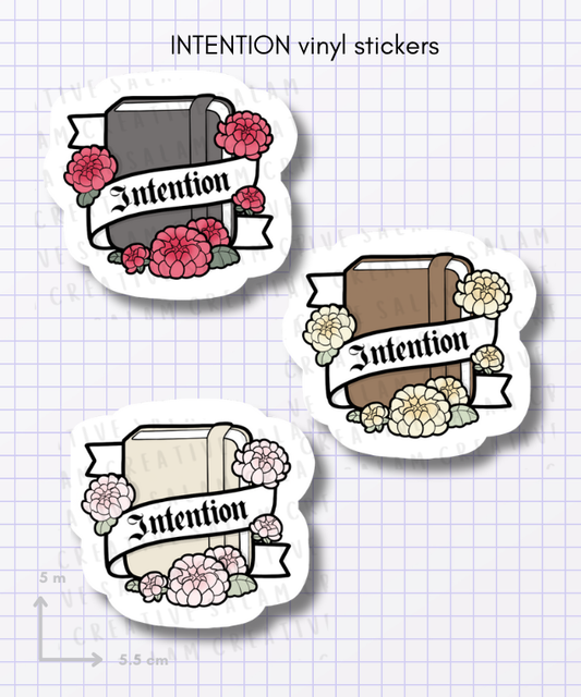 Intention DIE CUT stickers