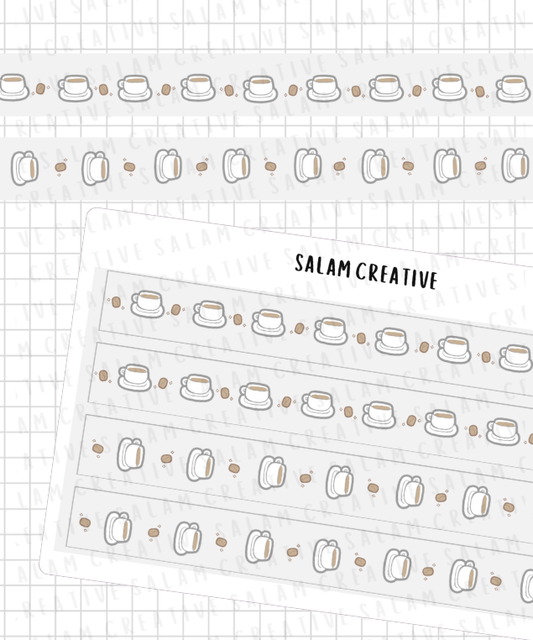 Coffee washi strips