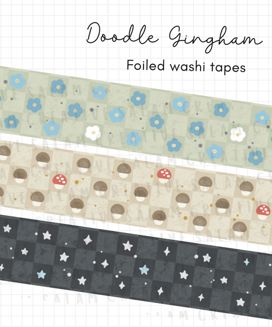 DOODLE GINGHAM washi tapes