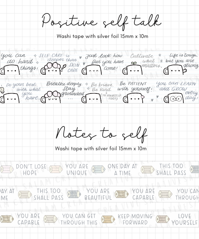 POSITIVE SELF TALK washi tape set