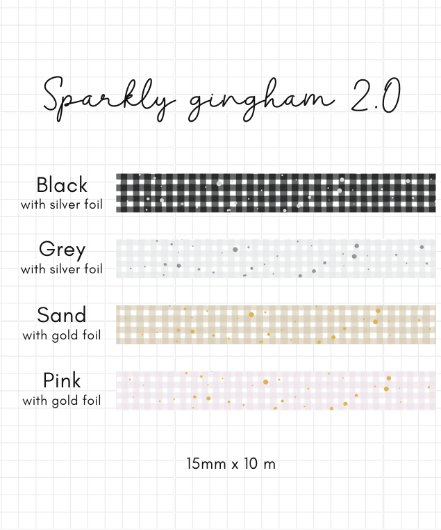 SPARKLY GINGHAM 2.0 washi tapes