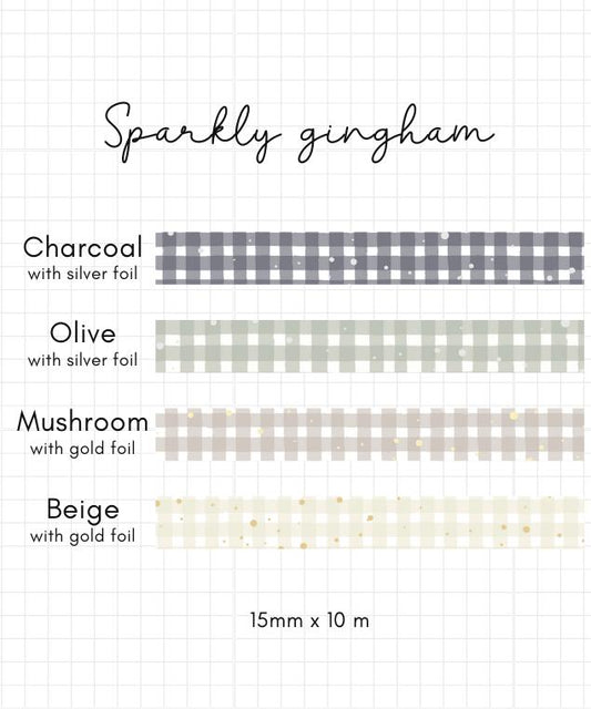 SPARKLY GINGHAM washi tapes