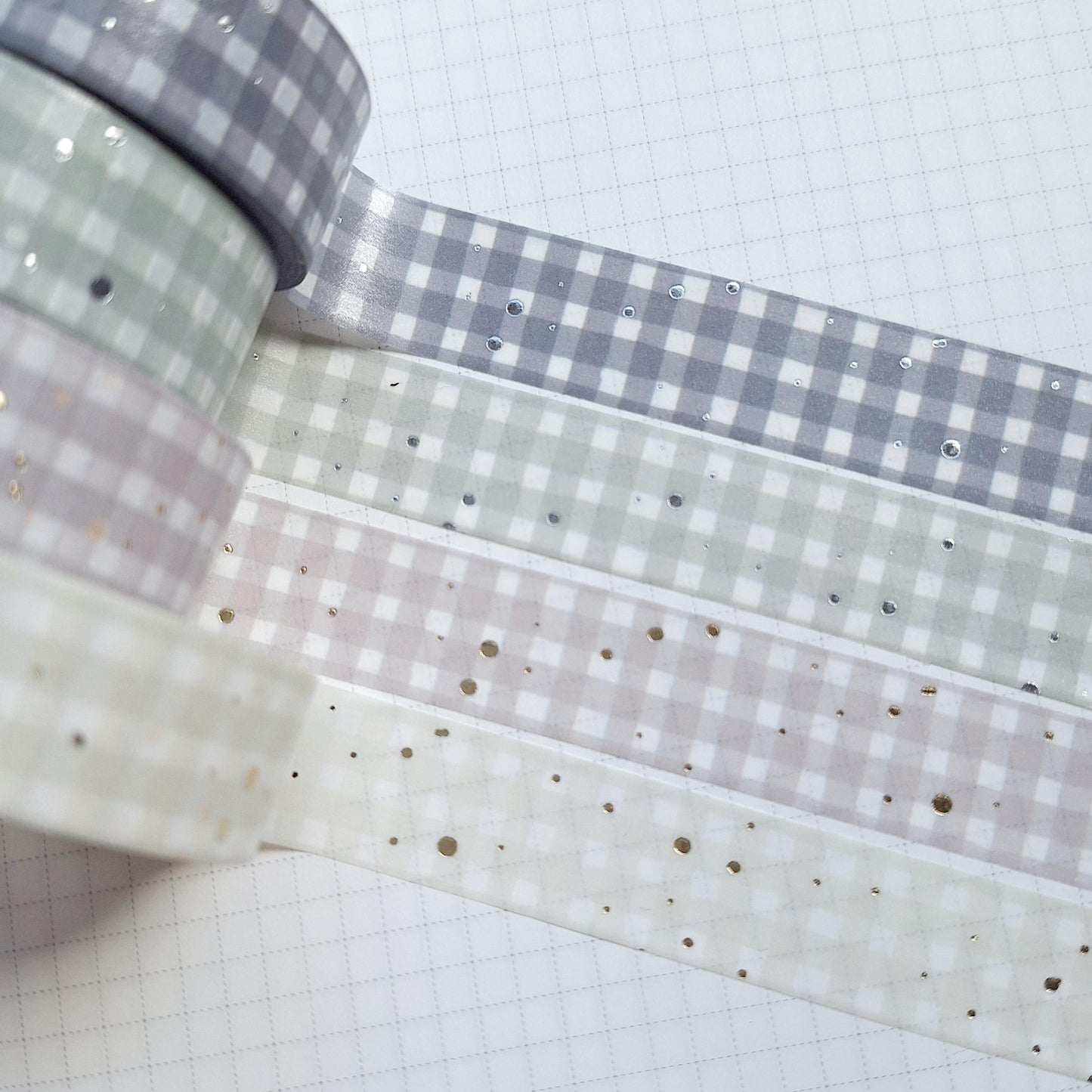 SPARKLY GINGHAM washi tapes