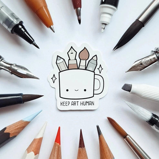 Keep art human sticker