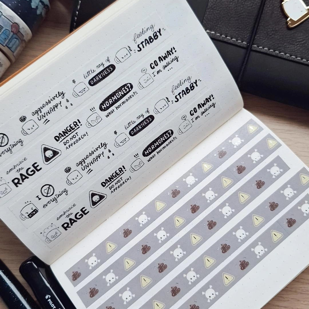 DARKNESS AND RAGE washi tape set